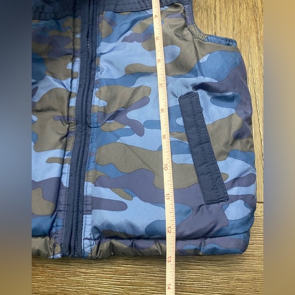 Reversible Puffer Vest Como Blue Pockets Boys Size 4 - Picture 7 of 7